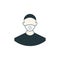 Man wearing face a protective medical mask. Surgical mask. Medical respiratory face mask. For virus and air pollution protection.