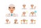 Man wearing factory worker uniform. Factory worker Man cartoon character head collection set. People face profiles avatars and