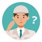 Man wearing factory worker uniform. Factory worker Man cartoon character. People face profiles avatars and icons. Close up image