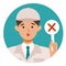 Man wearing factory worker uniform. Factory worker Man cartoon character. People face profiles avatars and icons. Close up image