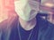 man wearing mask for protection from coronavirus nCov covid-19 crisis outbreak pandemic biohazard disease syndrome
