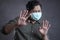 Man wearing mask to prevent coronavirus covid 19 pandemic