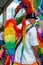 Man wearing Pride Parade Wings with LGBT Rainbow