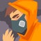 Man Wearing Protective Face Mask, People Suffering from Fine Dust, Industrial Smog, Vector Illustration