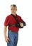 Man wearing a shoulder surgery sling with abduction pillow during recovery and healing