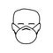 Man wearing smog mask icon