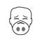 Man wearing smog mask icon