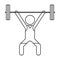 Man weight lifter sport athlete outline