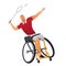Man Wheelchair badminton