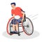 Man in wheelchair paying rugby vector isolated