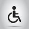 Man in wheelchair vector icon. Handicapped invalid people sign i