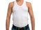 Man in white undershirt