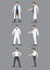 Man in White Uniform Occupation Vector Icon Set