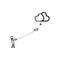 man in the wind with a kite sign icon. Element of Weather for mobile concept and web apps icon. Outline, thin line icon for