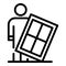 Man window installation icon, outline style