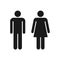 Man and woman avatar icon set. Male and female gender profile symbol. Men and women wc logo. Toilet and bathroom sign.