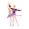 Man and Woman, ballet dancers characters, flat vector illustration isolated.