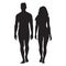 Man and woman body silhouettes. Walking people