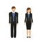 Man and woman character in business look