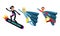 Man and Woman Characters in Superhero Costumes Flying to Rescue Vector Illustration Set