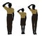 man, woman and a child silhouette in Military Salute pose