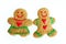 Man and Woman Christmas Gingerbread Cookies Isolated on White