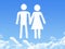 Man and woman cloud shape