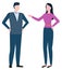 Man and Woman Consulting Agents Isolated Vector