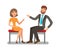 Man, Woman Conversation Flat Vector Illustration