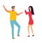 Man and Woman Dancing Club Isolated. Vector Couple