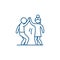 Man and woman are dancing line icon concept. Man and woman are dancing flat  vector symbol, sign, outline illustration.