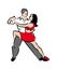 Man and woman dancing tango