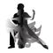 Man and woman dancing tango. Vector illustration