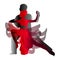 Man and woman dancing tango. Vector illustration