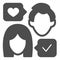 Man and woman, dialogue with heart, sincere conversation solid icon, date concept, talk vector sign on white background