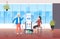 Man woman drinking water near cooler colleagues couple refreshing during break time concept modern office interior