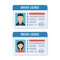 Man and woman driver license