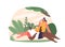 Man And Woman Enjoy A Serene Weekend At The Park, Reclining On A Cozy Blanket, Unwinding In Nature, Vector Illustration