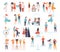 Man and Woman with Equal Right as Gender Equity Big Vector Set