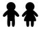 Man and Woman gender icon set. Restroom wc door symbol. Girl and boy. Black silhouette pictogram. Lady and gentleman figures. Flat
