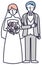 Man and woman getting married Wedding Simple Illustration