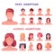 Man and Woman Hairstyles Stylish Types with Head and Neck Portrait Vector Set