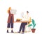 Man and Woman with Heap of Documents Files. Business People Characters, Office Employee at Work, Accounting Bureaucracy