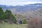 Man and woman hikers on the mountain going down.