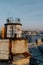 A man and woman hugging and kissing on a balcony. Rooftop in Saint-Petersburg.