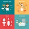 Man and woman hygiene icons vector set on background