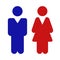 Man and woman icon on isolated background. Modern flat pictogram. Simple flat symbol for web site design