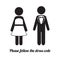 Man and Woman Icons. Black Tie Dress Code Icon