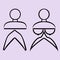 Man and woman icons, restroom icon, minimal style, pictogram. Male and female definition illustration. Body of woman and man.