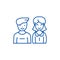 Man and woman, line icon concept. Man and woman, flat  vector symbol, sign, outline illustration.